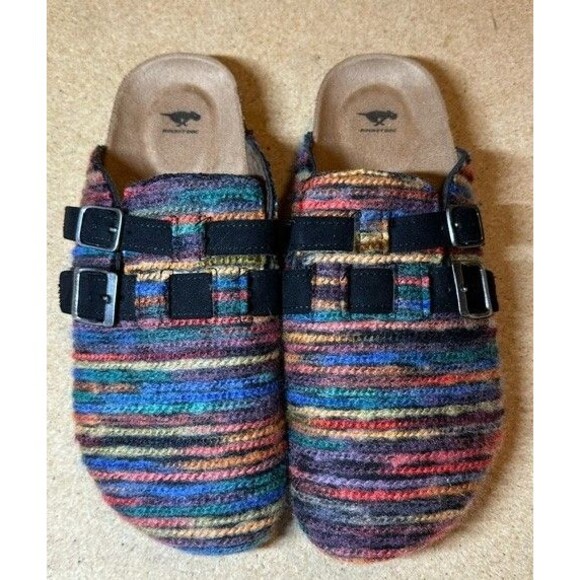 Rocket Dog Shoes - NWOB Rocket Dog Multicolor Striped Wool Double Buckle Clog Mules Women Sz 7